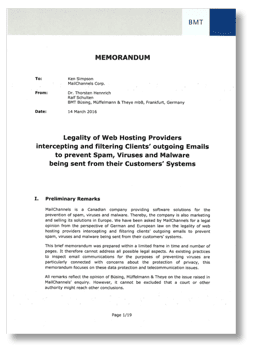 Büsing, Müffelmann & Theye Legal Opinion