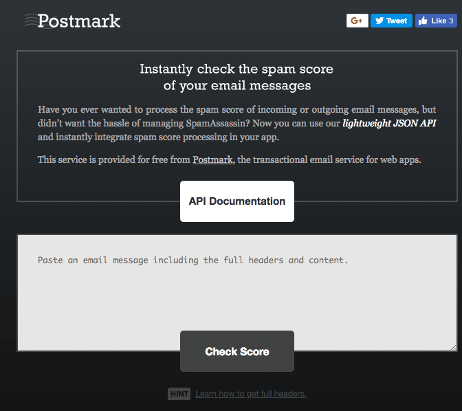 Postmark Spam Tool