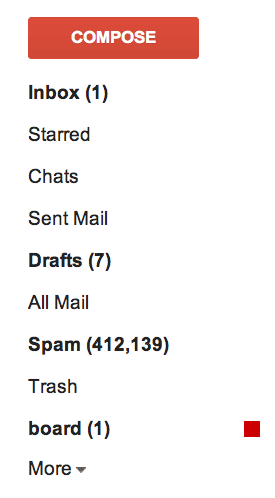 412,139 spam messages in my Gmail spam folder